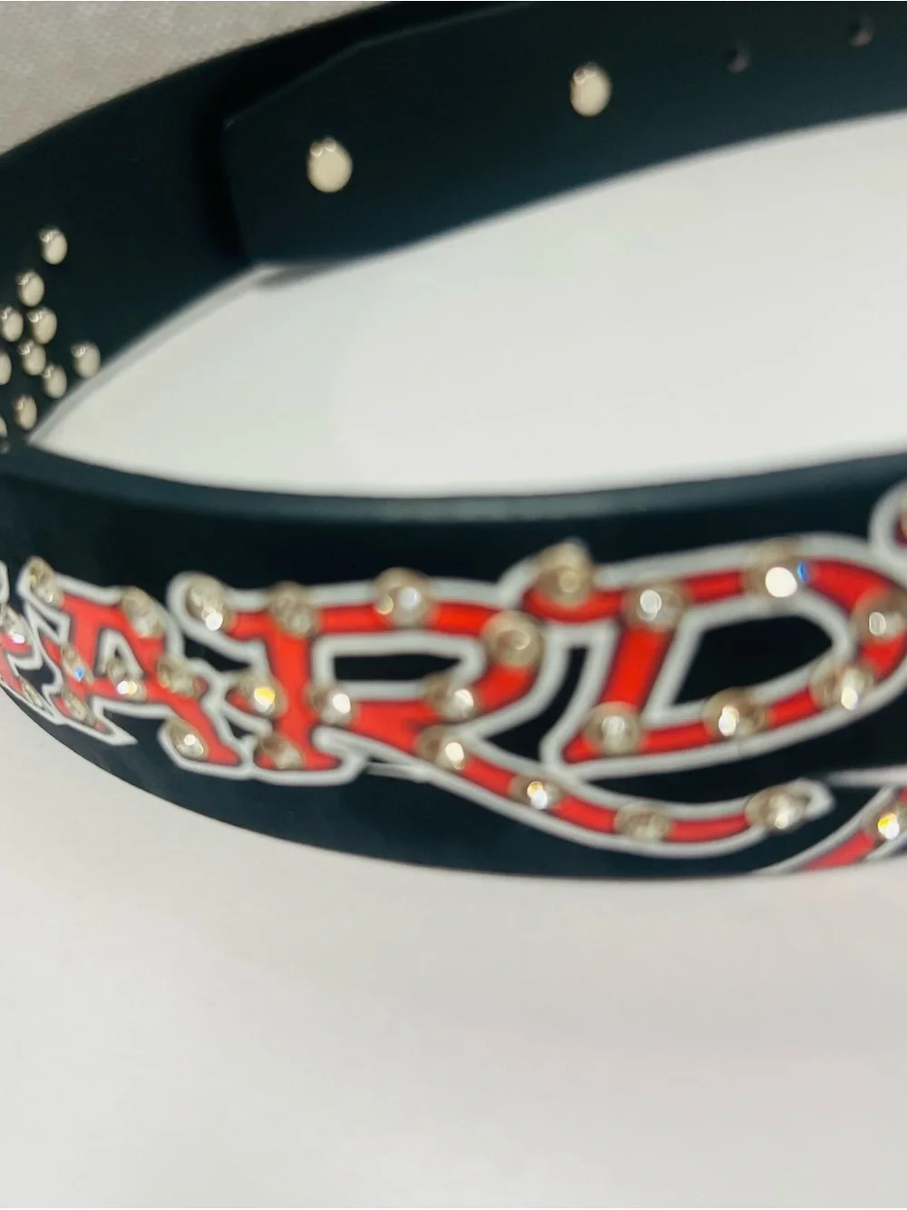 Ed Hardy Tiger Tattoo Print Studded Embellished Metal Buckle Adjustable belt